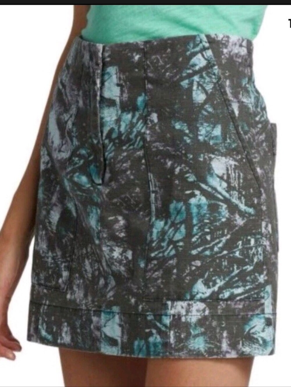 ATM Anthony Thomas Melillo Ripstop Printed Mini Skirt (Size :4)